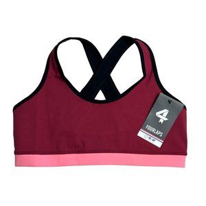 Four Laps FourLaps Infinity Sports Bra size L Red Velvet Strawberry Black NWT